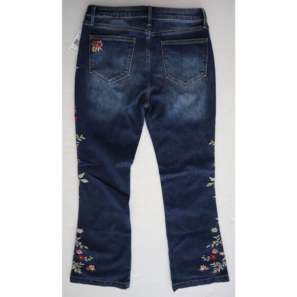 Driftwood xFree People Sz 29 Med. Wash Wyatt Floral Embroidered Bootcut Jeans - Picture 2 of 12